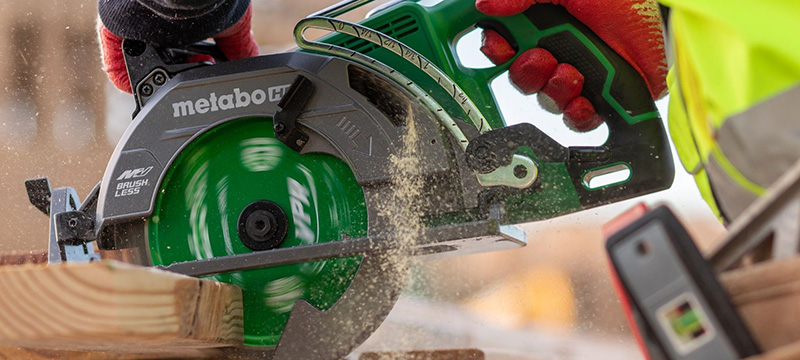 Person using new metabo hpt circular saw