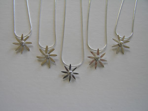 Silver Snowdrop pendants by Jill Thompson of Jillyflower Jewellery, interviewed by Eternal Tools